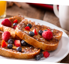 French toast with fruit on top 