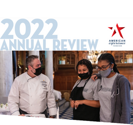 2022 Annual Review cover for american experience foundation 