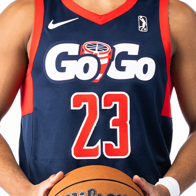 Person in a Go Go basketball jersery 