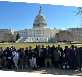 Students in front of the US Capitol 