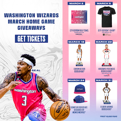 Washington Wizards promotional flyer 