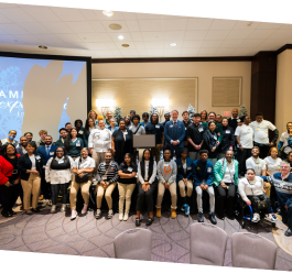 group photo of students and staff at JW Marriott Washington DC 